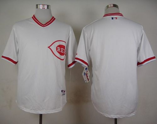 Reds Blank White 1990 Turn Back The Clock Stitched MLB Jersey - Click Image to Close